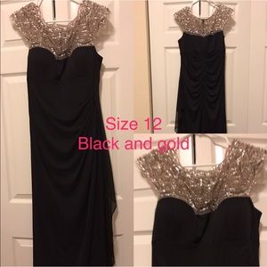 Black and gold long gown